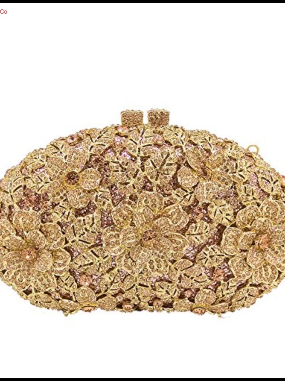 Flower Crystal Clutch Evening Bag Faux Leather Rhinestone Wedding Purse